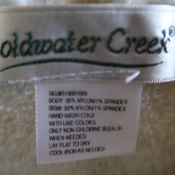 Coldwater Creek White and Tan Winter Beanie Hat - Picture 4 of 7